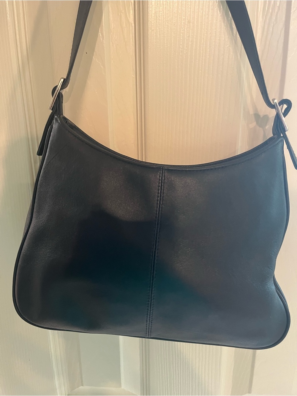Etienne Aigner Black Leather Shoulder Bag Vintage Minimalist Baguette Purse